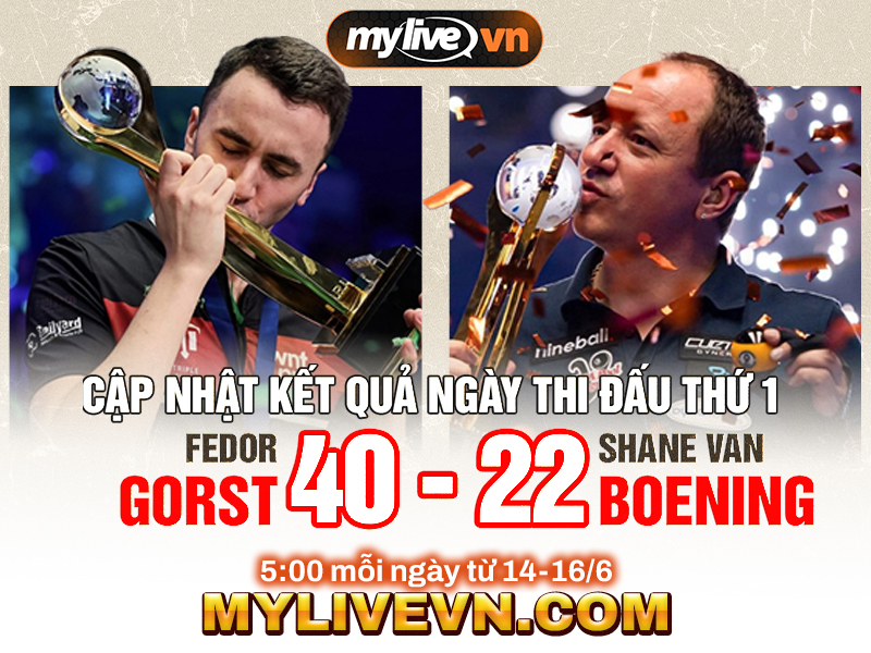 Shane Van Boening vs Fedor Gorst – Cập nhật Kết Quả Ngày Đầu 1 mylive